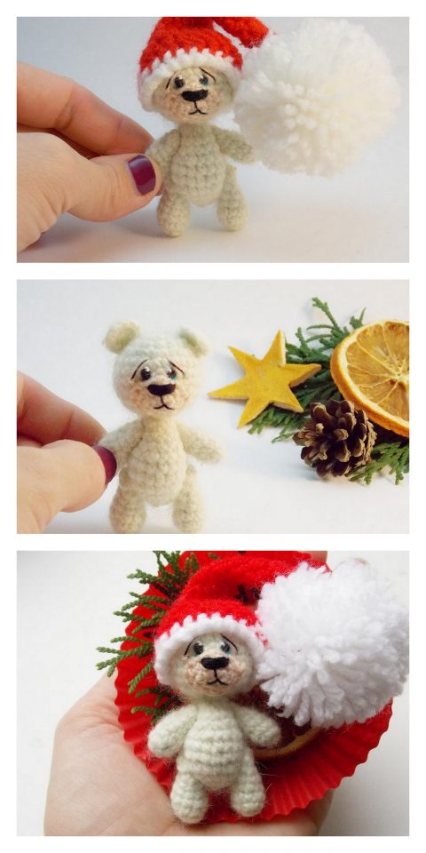 Amigurumi Christmas Tiny Teddy Bear Free Pattern - Free Amigurumi Patterns