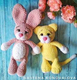 Plush Bunny And Cat