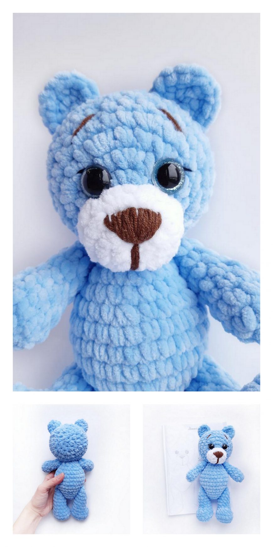 crochet teddy bear in pajamas