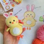 Amigurumi Easter Chick Wearing Bunny Ears Free Pattern