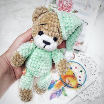 Amigurumi Crochet Teddy Bear In Pajamas Free Pattern