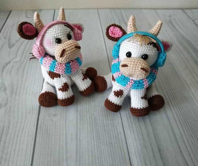 Amigurumi Stepa the Goby and Marta the Cow Free Pattern