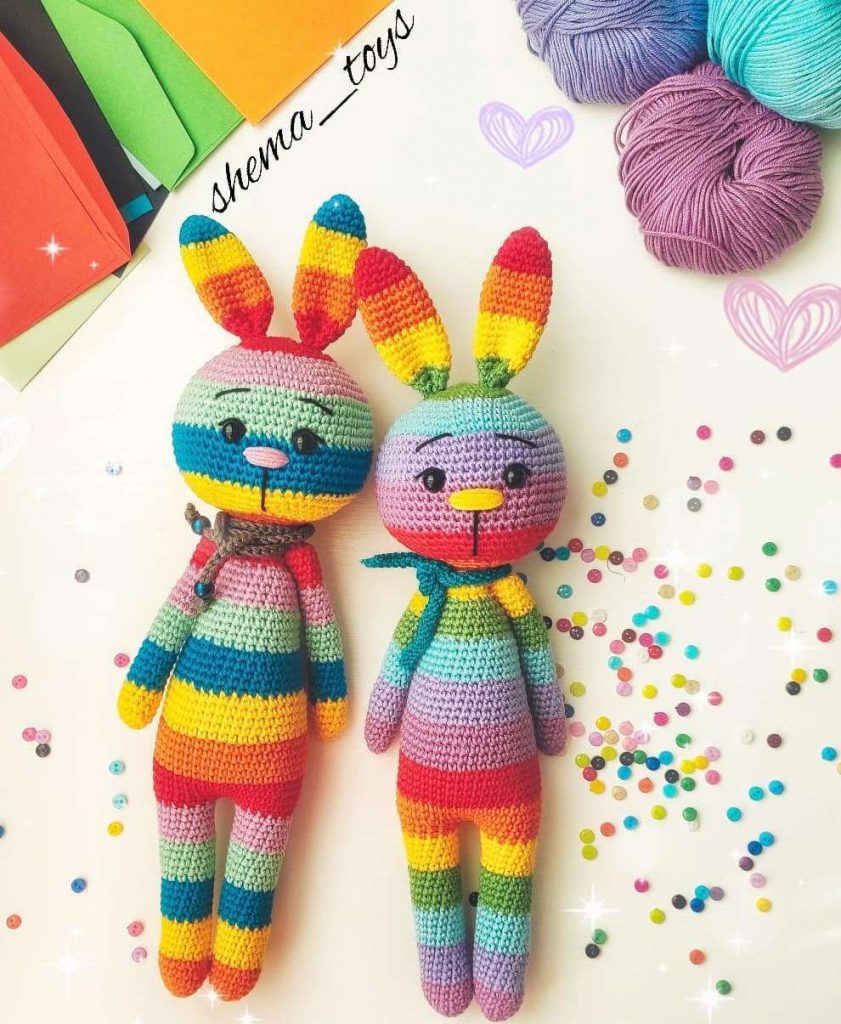 Amigurumi Rainbow Bunny Free Pattern