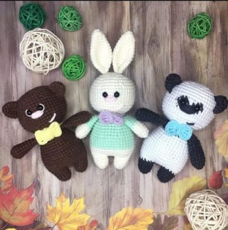 Amigurumi Teddy Bear, Bunny And Panda Free Pattern