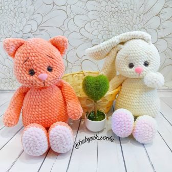 Plush Cat And Bunny