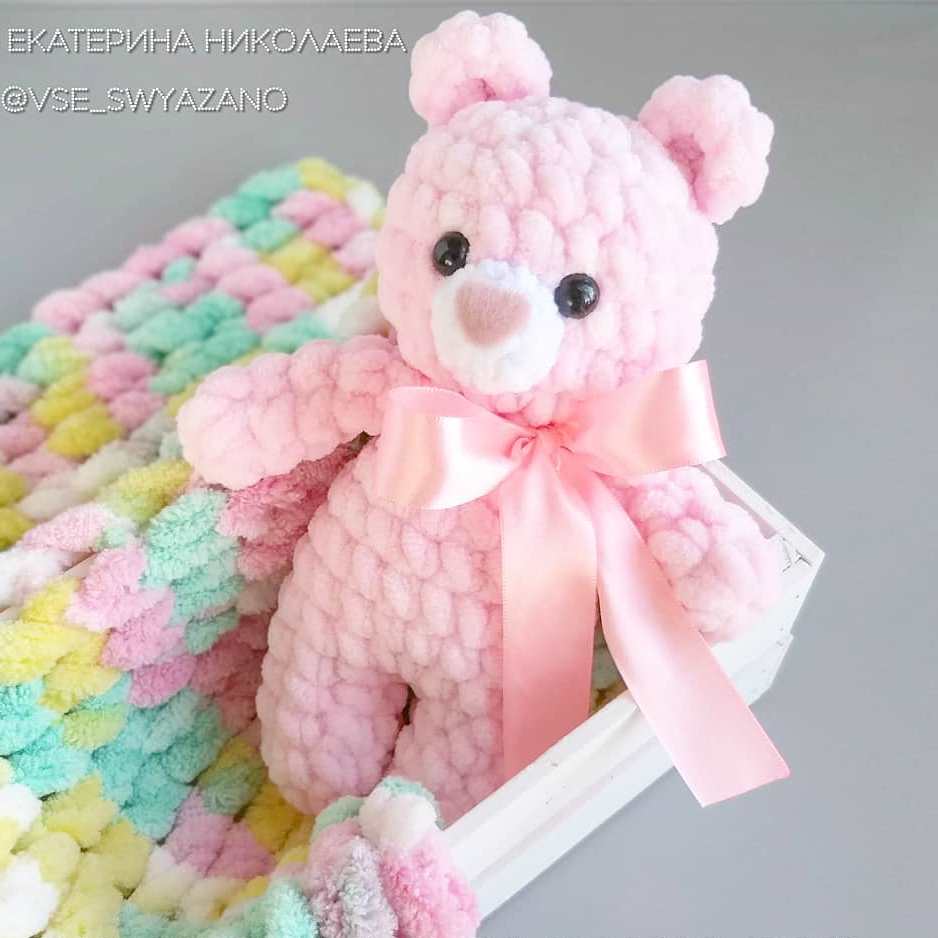 Amigurumi Plush Pink Bear Free Pattern 
