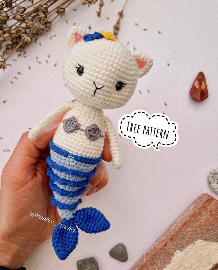Amigurumi Mermaid Cat Doll Free Pattern