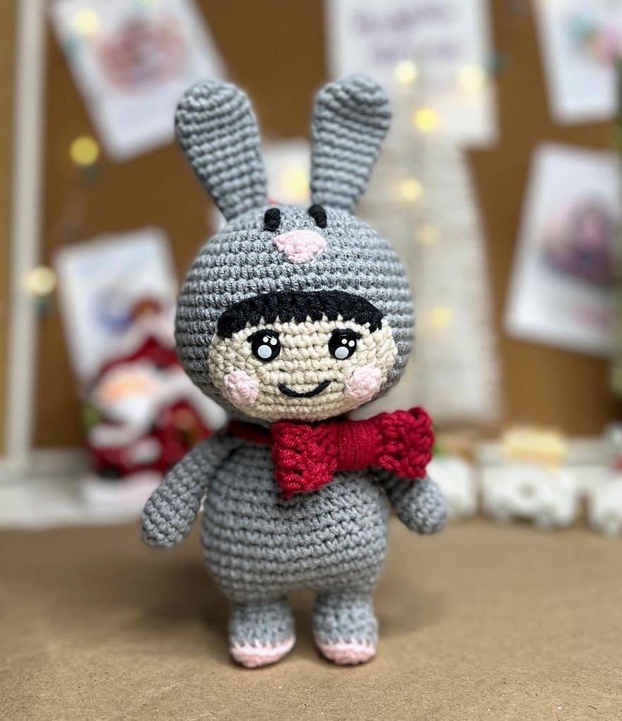 Amigurumi Doll In Bunny Costume Free Pattern
