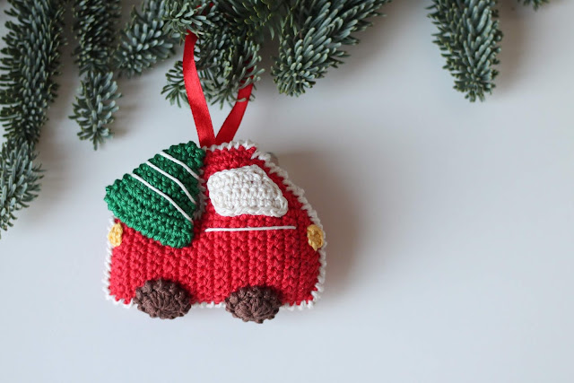 Amigurumi Christmas Tree Car Ornament Free Pattern-1