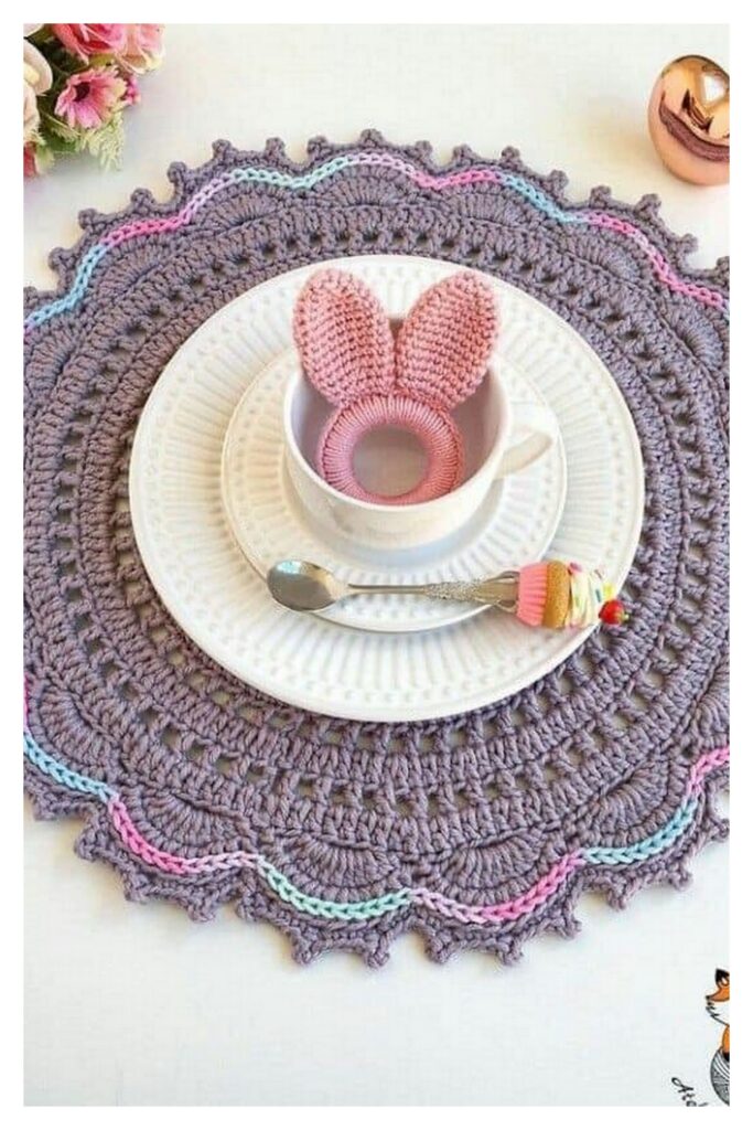 Sunflower Crochet Placemat 6