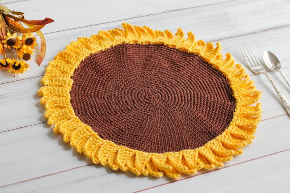 Sunflower Crochet Placemat