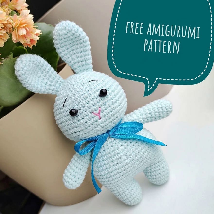 Amigurumi Blue Sweet Bunny Free Pattern-1