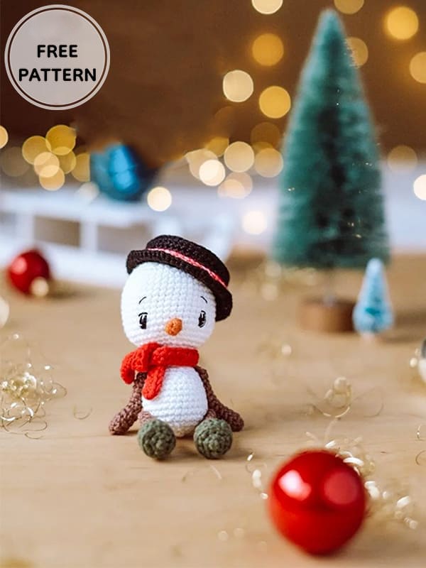 Amigurumi Snowman In A Hat Free Pattern-6