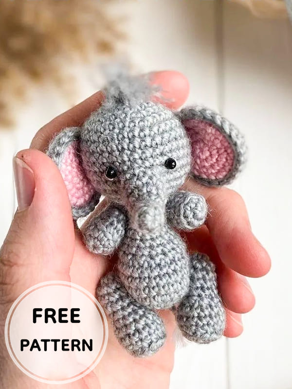 Amigurumi Elephant Keychain Free Pattern-1