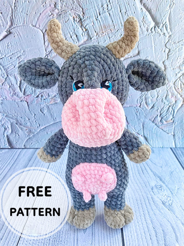 Amigurumi Gray Cow Free Pattern-1