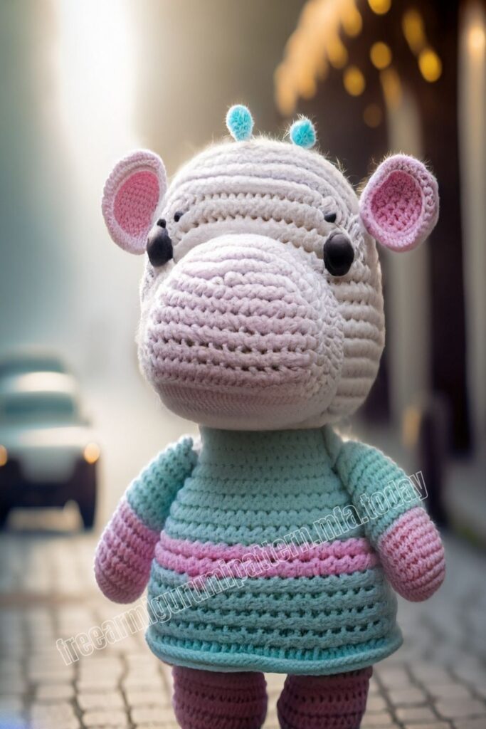 Mini Cute Hippo 3 3