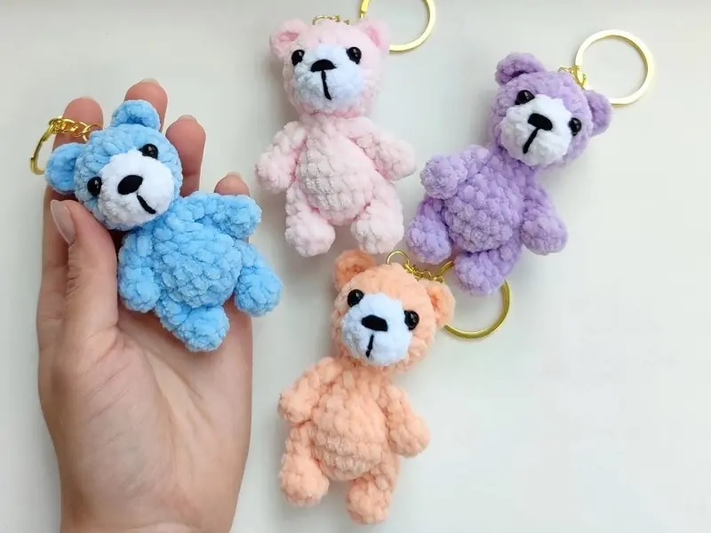 Amigurumi Bear Keychain Free Pattern-4
