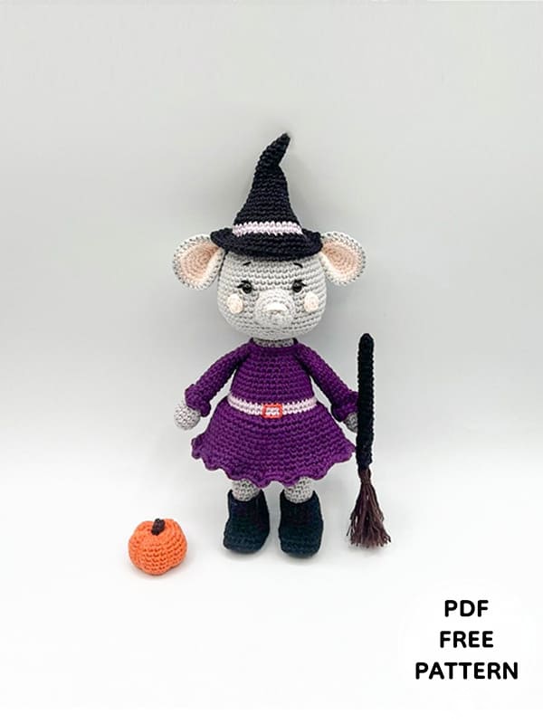 Amigurumi Halloween Witch Mouse Free Pattern-1