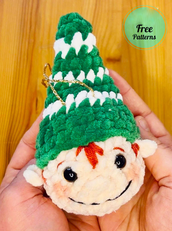 Amigurumi Christmas Crochet Elf Ornament Free Pattern-1