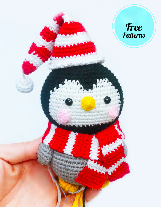 Amigurumi Penguin with Christmas Hat Free Pattern-1