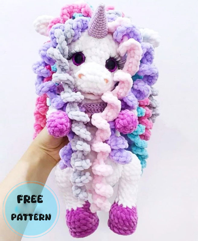 Amigurumi Big Plush Unicorn Elona Free Pattern-1