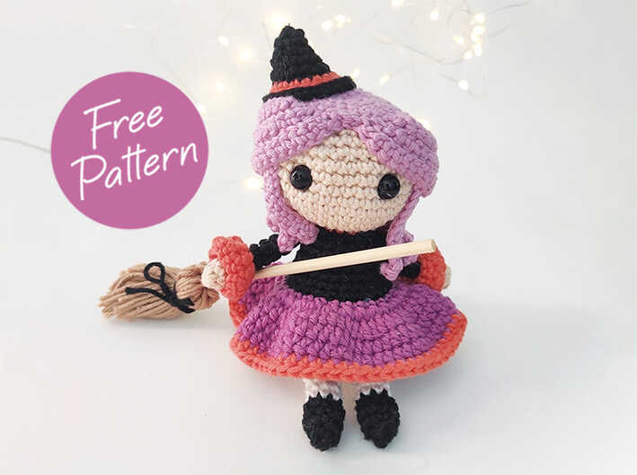 Amigurumi Crochet Little Witch Free Pattern-1