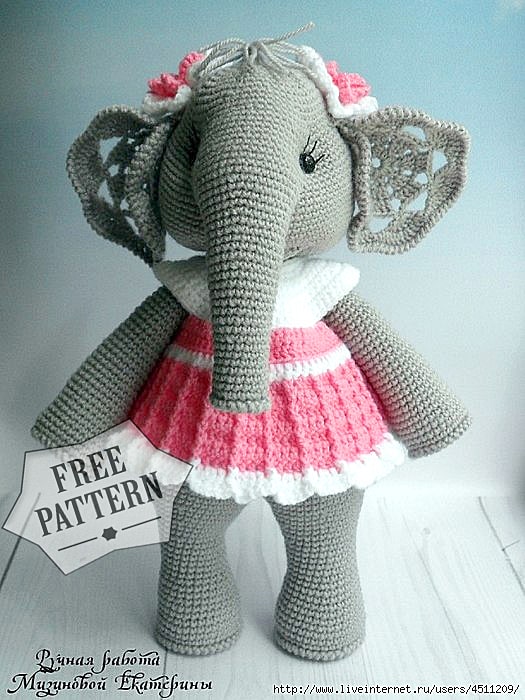 Amigurumi Crochet Elephant Free Pattern-1