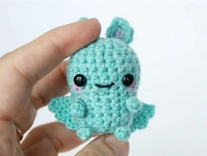 Amigurumi Crochet Mini Blue Bat Free Pattern-1