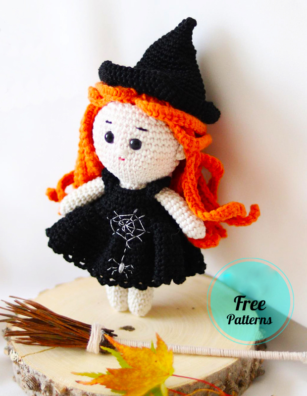 Amigurumi Crochet Witch Isobel with Broom Free Pattern-1