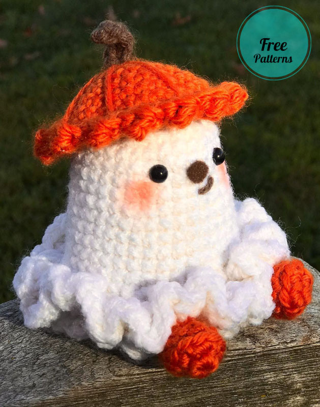 Amigurumi Ghost with Pumpkin Hat Free Pattern-1