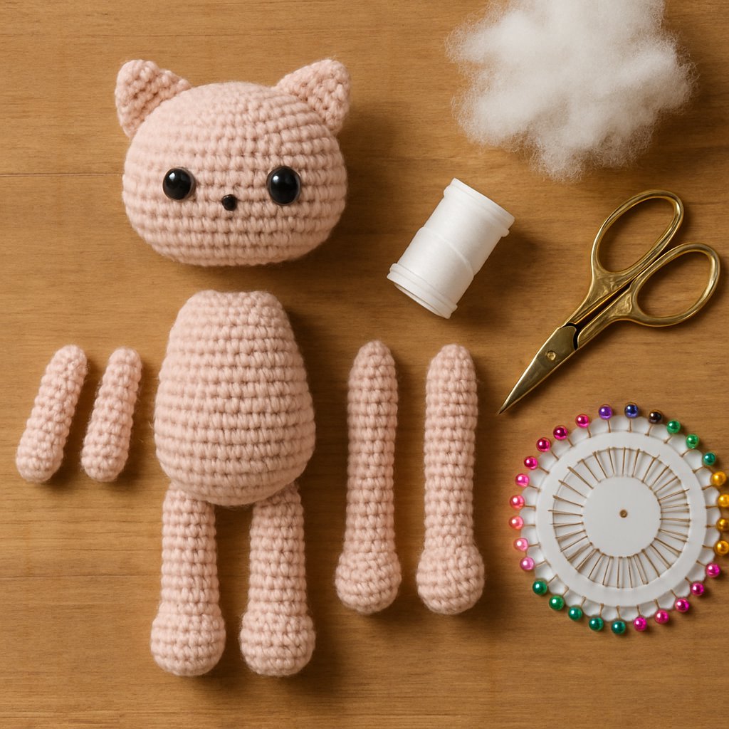 Adorable Crochet Cat Free Pattern – Amigurumi Delight crochet parts