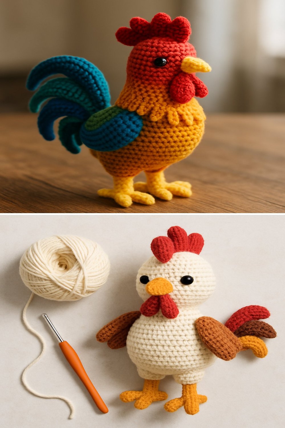 Amigurumi Rooster Free Crochet Pattern - Craft Your Own Farm Animal