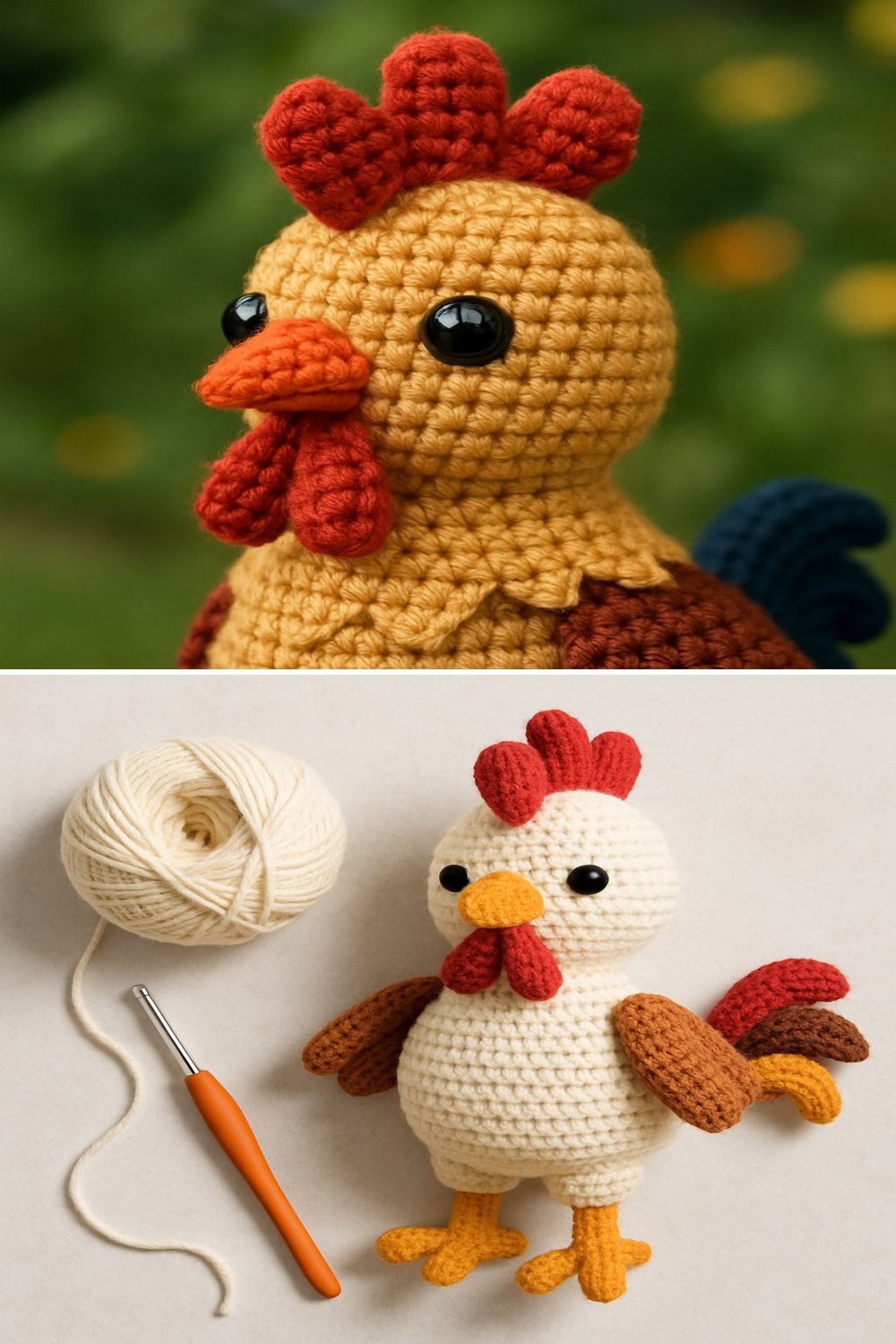 Amigurumi Rooster Free Crochet Pattern - Craft Your Own Farm Animal