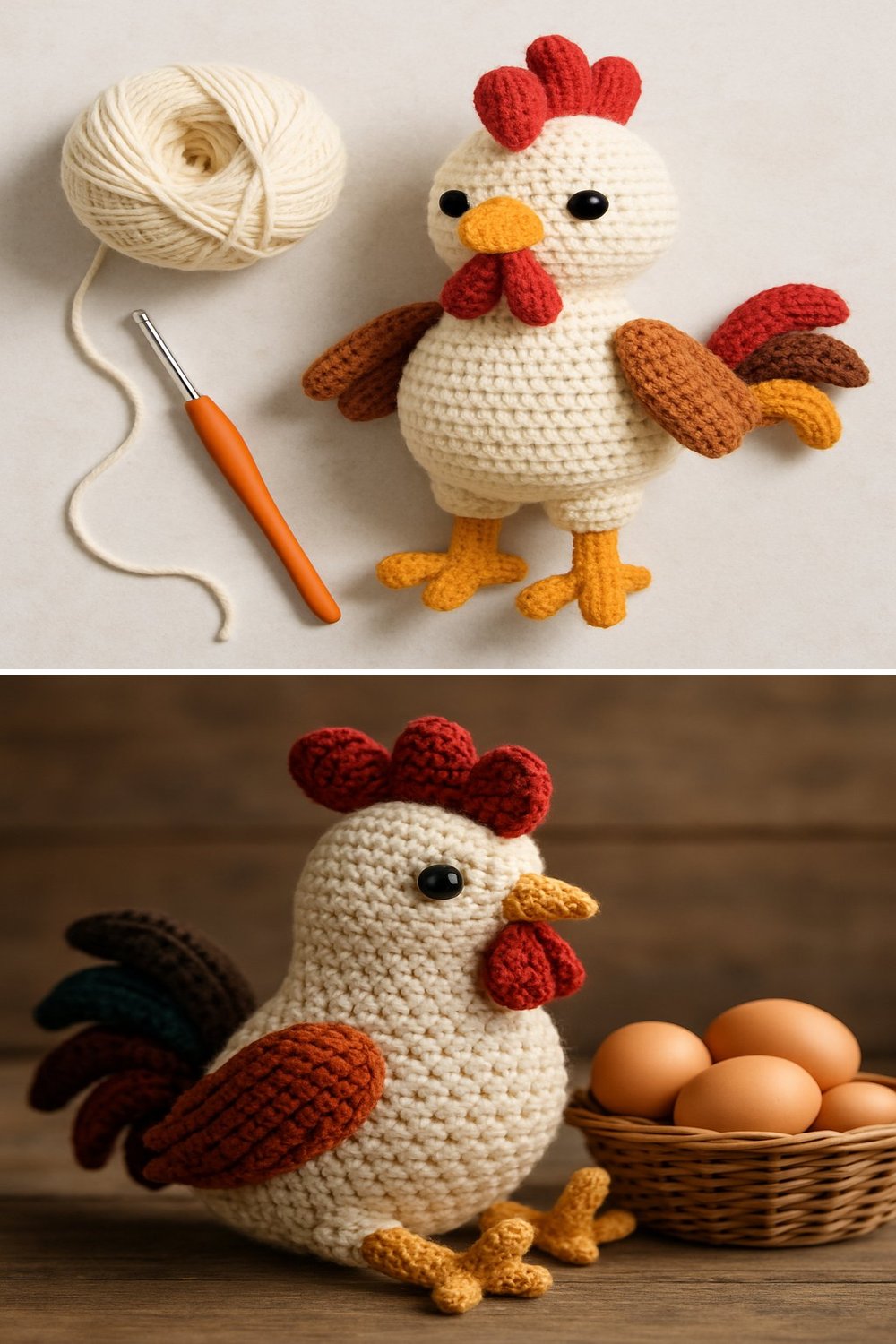 Amigurumi Rooster Free Crochet Pattern - Craft Your Own Farm Animal