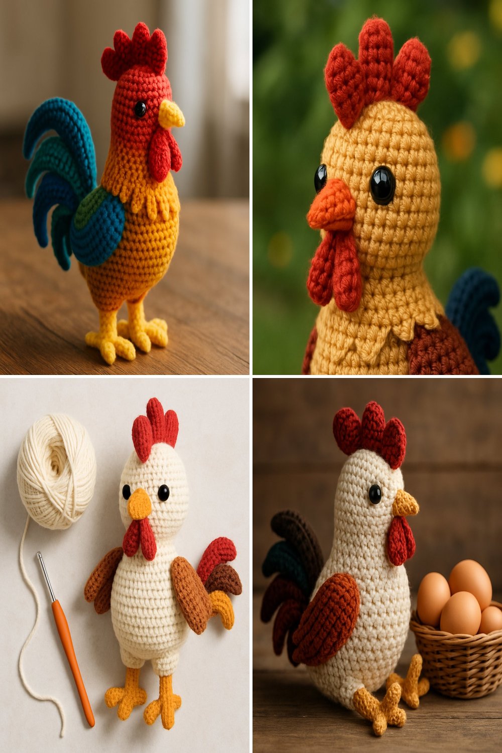 Amigurumi Rooster Free Crochet Pattern - Craft Your Own Farm Animal