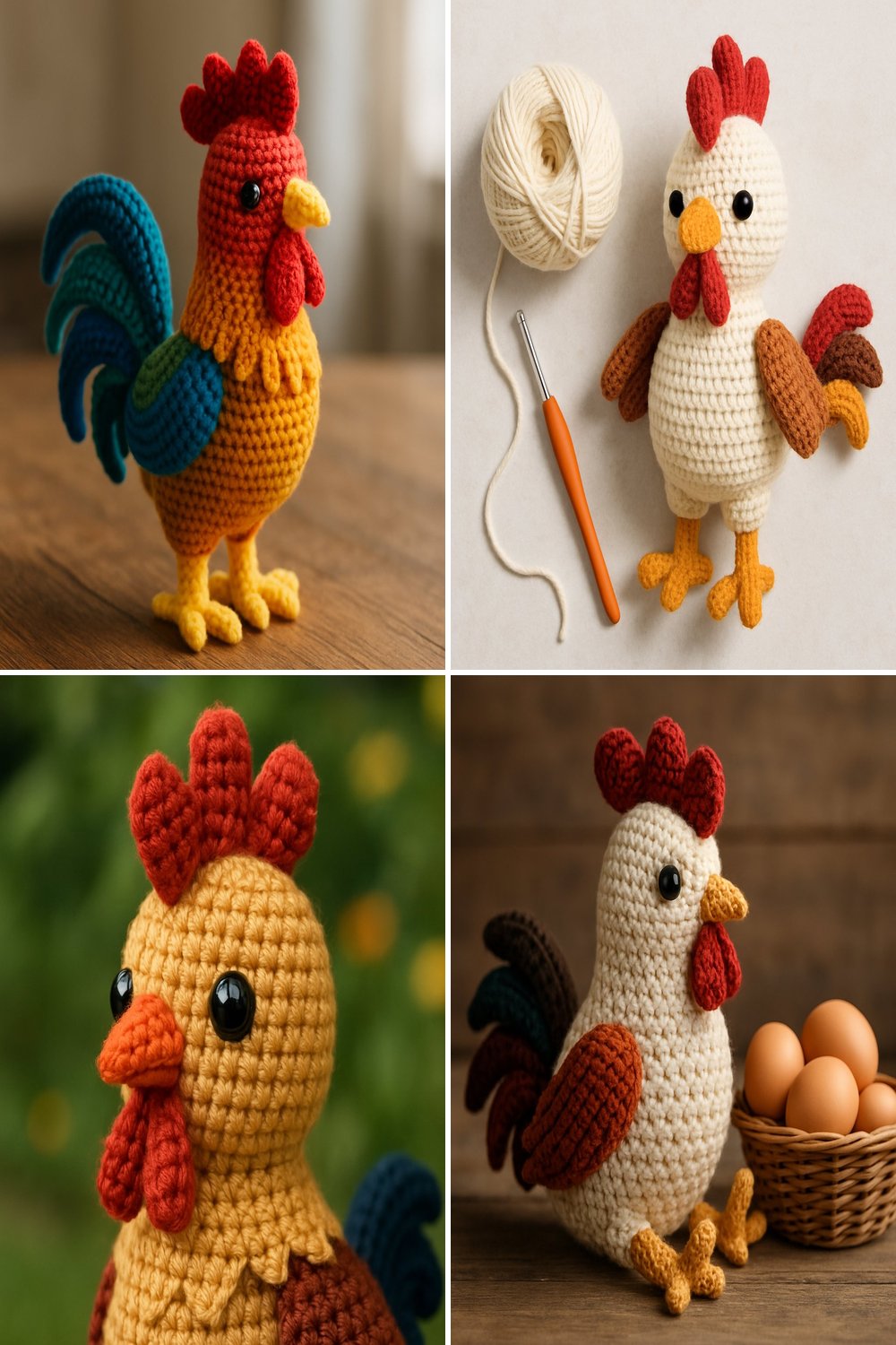 Amigurumi Rooster Free Crochet Pattern - Craft Your Own Farm Animal