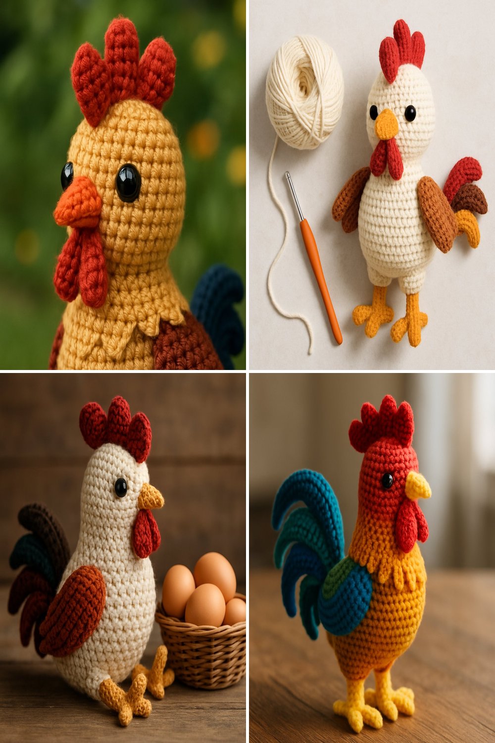 Amigurumi Rooster Free Crochet Pattern - Craft Your Own Farm Animal