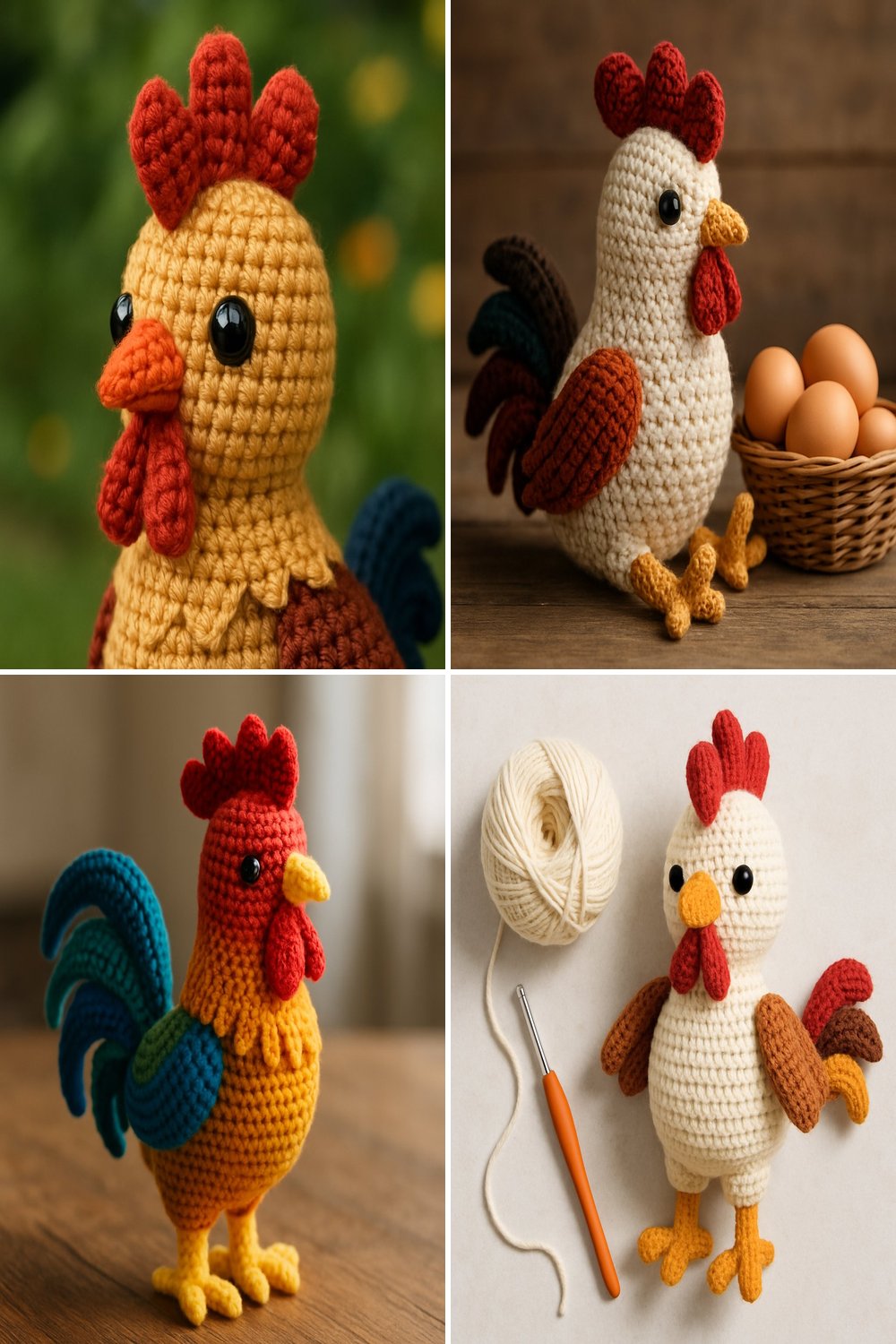 Amigurumi Rooster Free Crochet Pattern - Craft Your Own Farm Animal