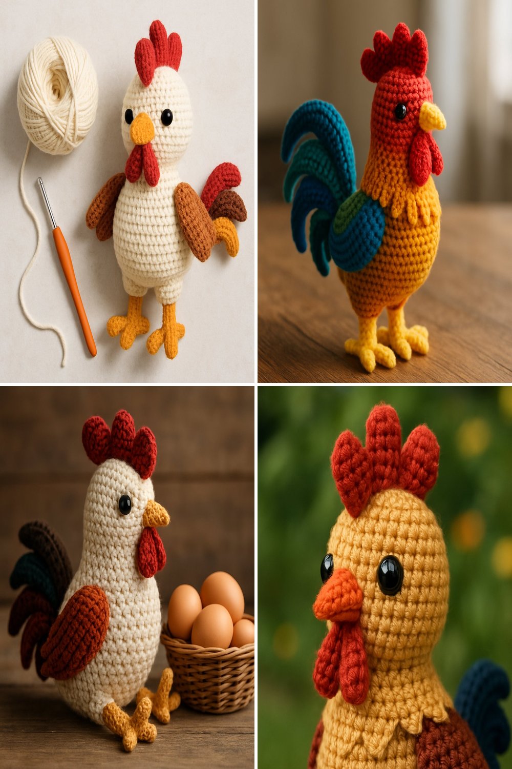 Amigurumi Rooster Free Crochet Pattern - Craft Your Own Farm Animal