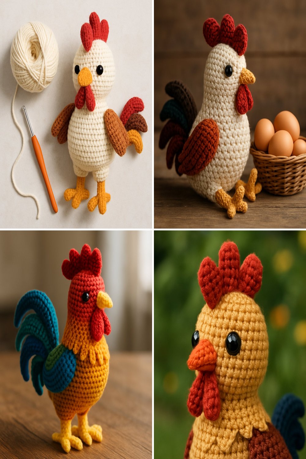 Amigurumi Rooster Free Crochet Pattern - Craft Your Own Farm Animal