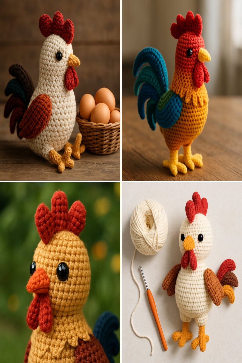 Amigurumi Rooster Free Crochet Pattern - Craft Your Own Farm Animal