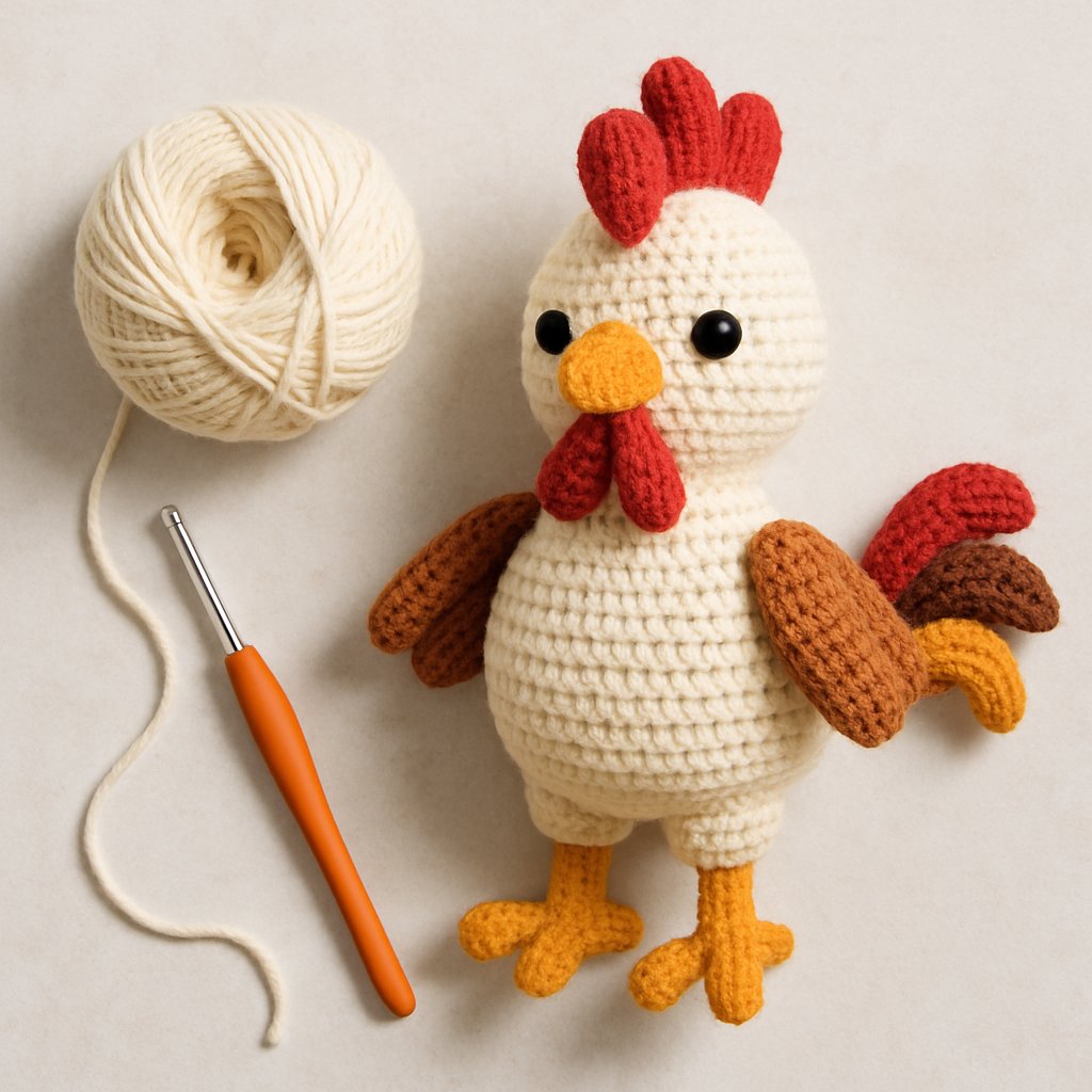 Amigurumi Rooster Free Crochet Pattern - Craft Your Own Farm Animal