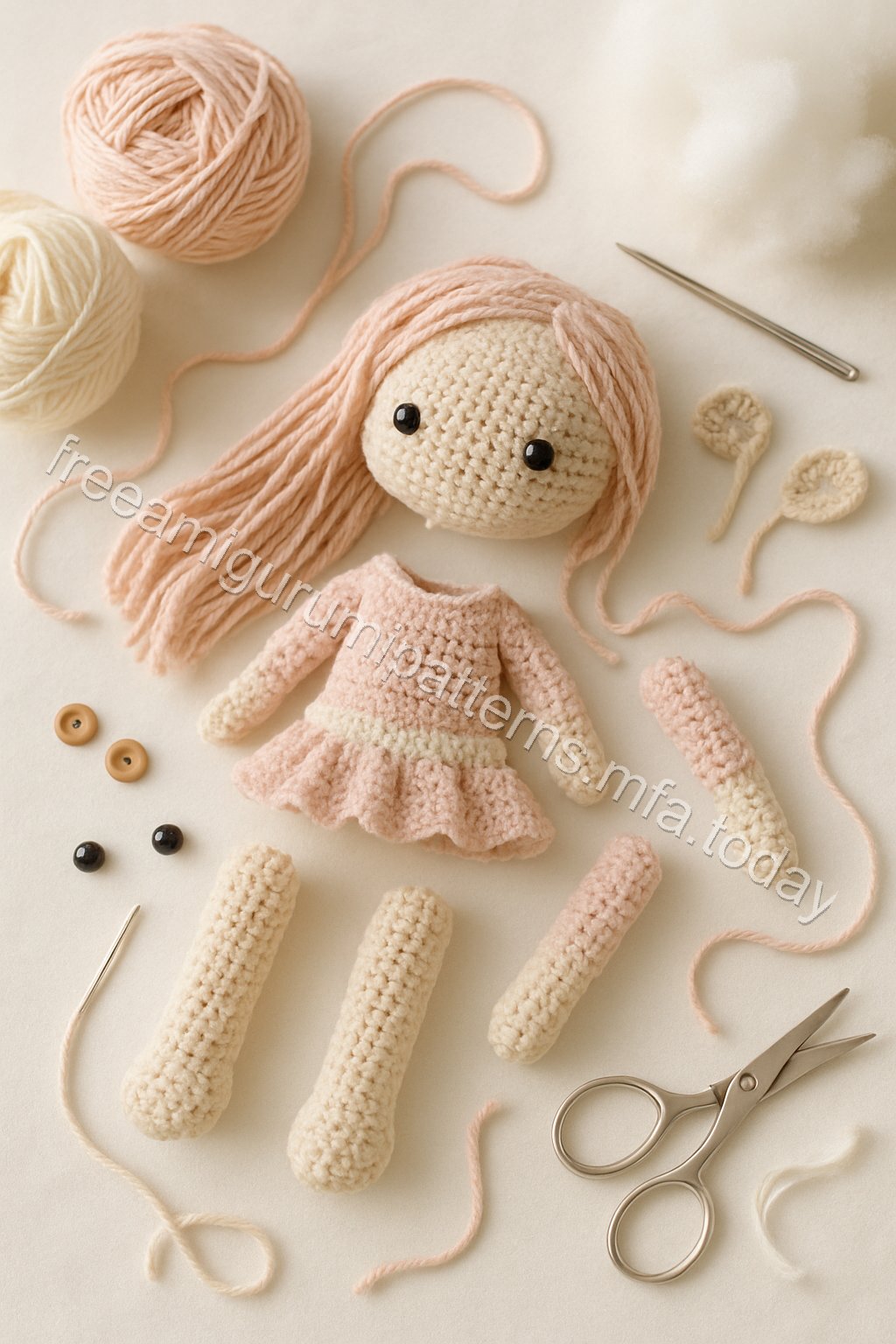 Amigurumi Doll Free Pattern crochet parts