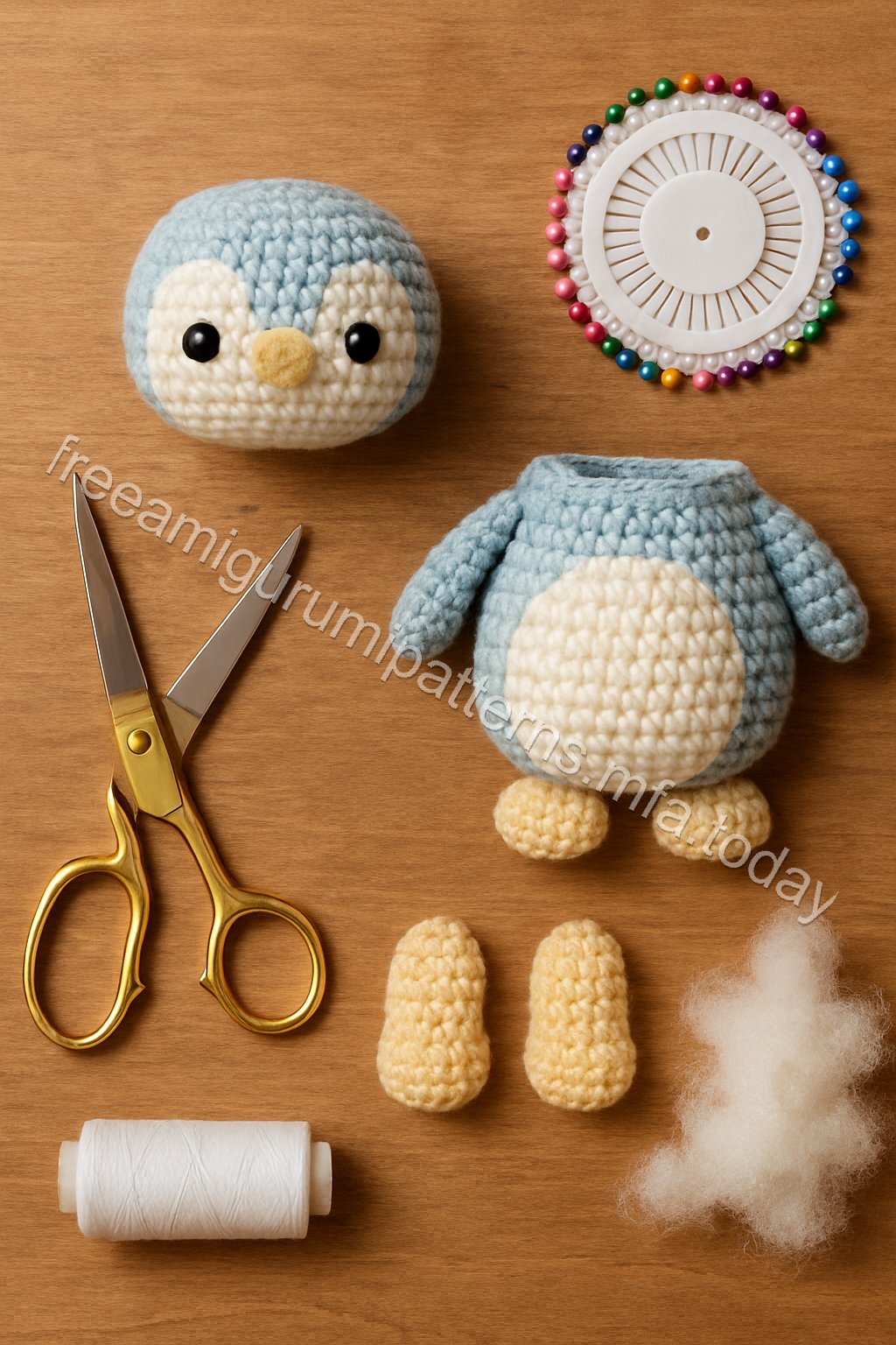 Free Crochet Pattern: Adorable Amigurumi Penguin crochet parts