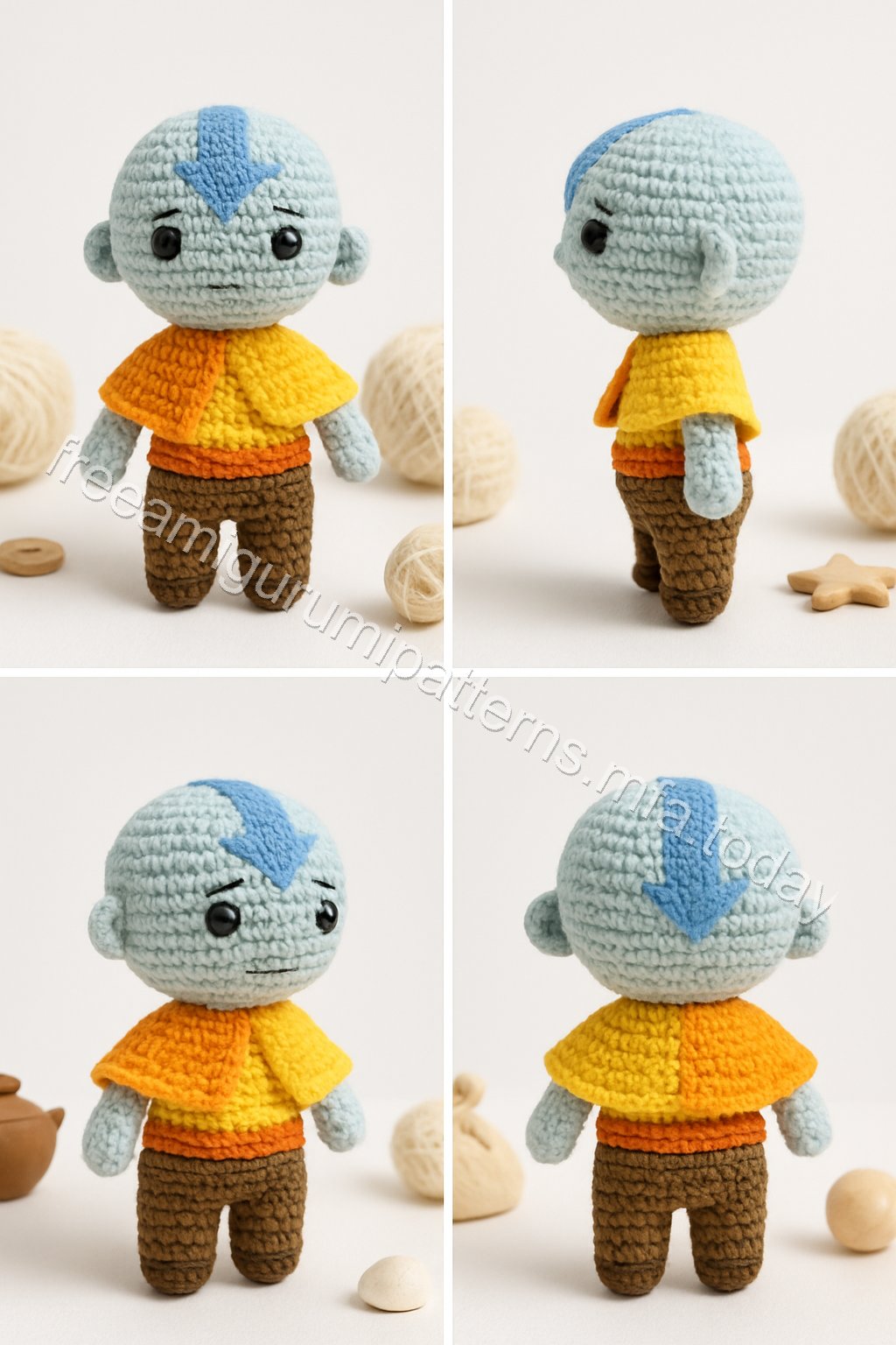 Amigurumi Aang Free Pattern