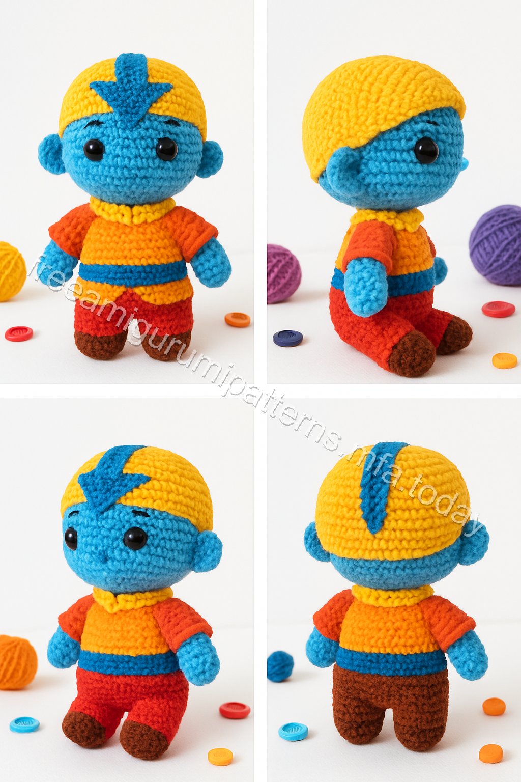 Amigurumi Aang Free Pattern