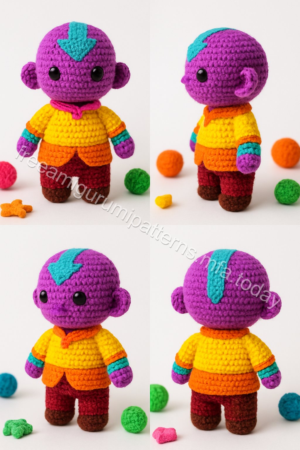 Amigurumi Aang Free Pattern