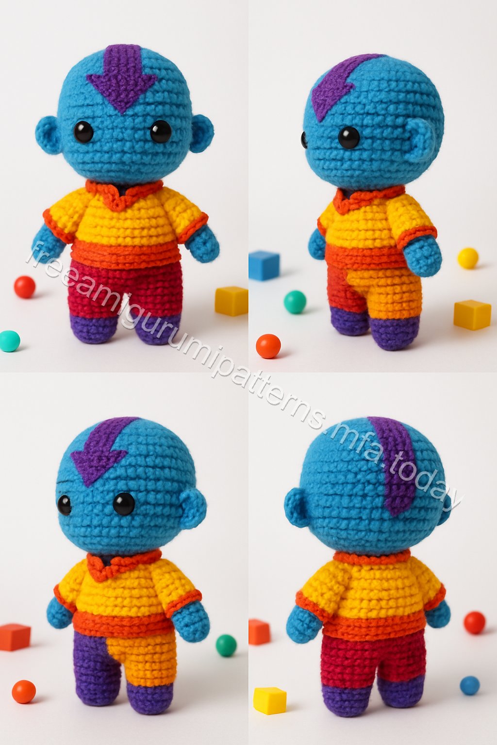 Amigurumi Aang Free Pattern
