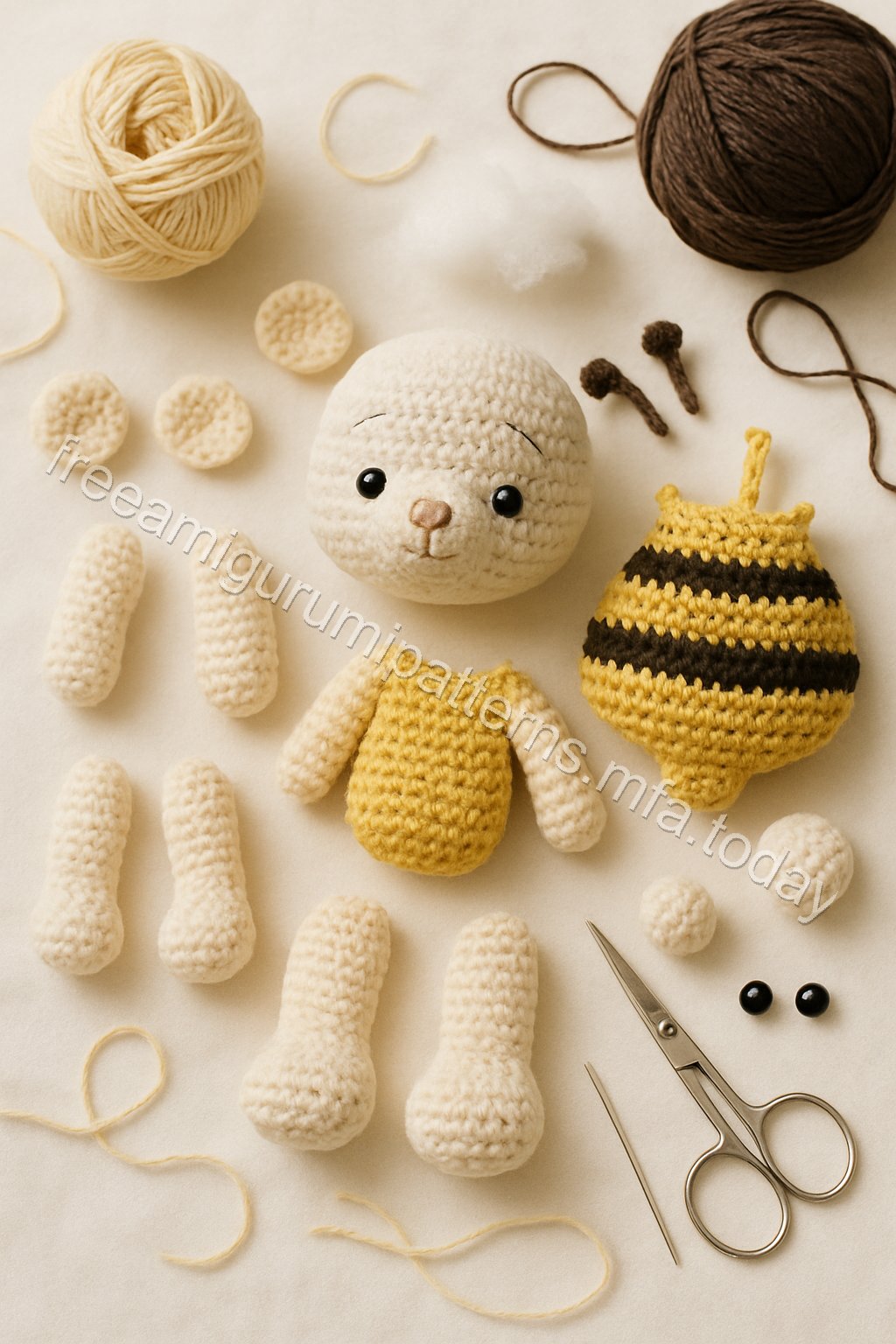 Amigurumi Buggy Bear Free Pattern crochet parts