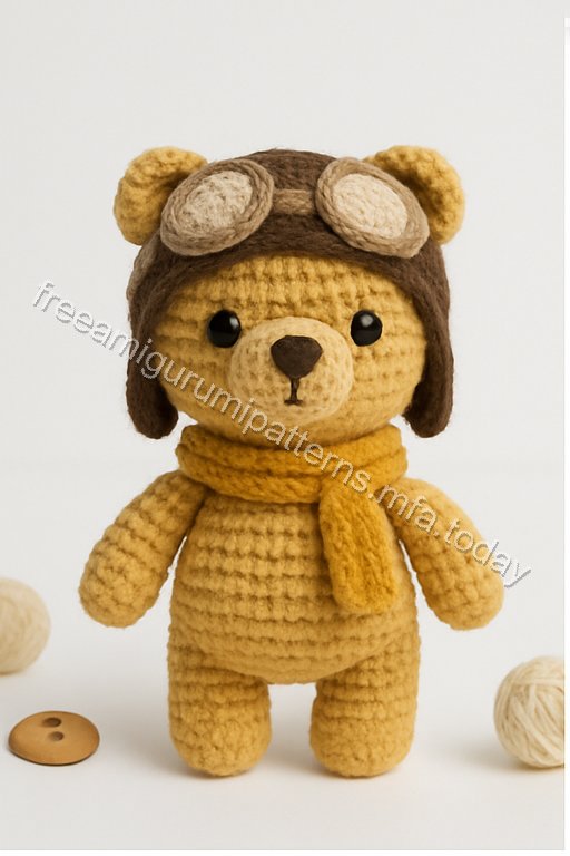 Amigurumi Aviator Bear Free Pattern